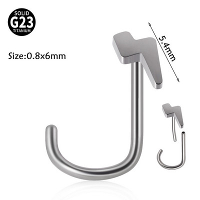 Leosoxs 1 buc. G23 titan Pin inele pentru nas floare de opal zircon inel pentru nas tija curbata in forma de S Piercing pentru nas fulger in forma de inima