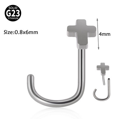 Leosoxs 1 buc. G23 titan Pin inele pentru nas floare de opal zircon inel pentru nas tija curbata in forma de S Piercing pentru nas fulger in forma de inima