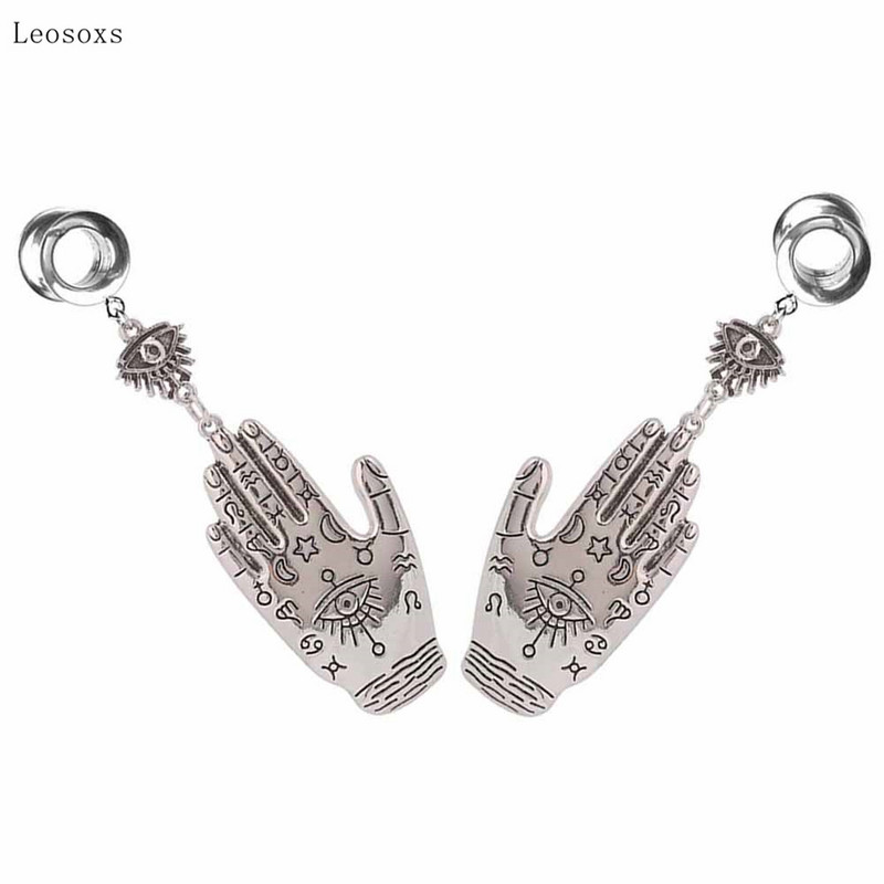 Leosoxs 2 bucăți pandantive retro europene și americane cu palmier lungi, bijuterii piercing rafinate