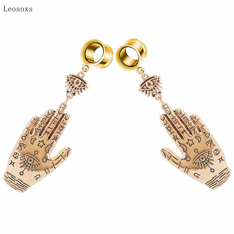 Leosoxs 2 bucăți pandantive retro europene și americane cu palmier lungi, bijuterii piercing rafinate