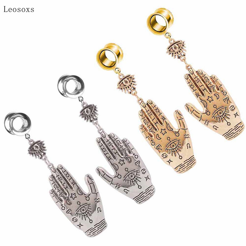 Leosoxs 2 bucăți pandantive retro europene și americane cu palmier lungi, bijuterii piercing rafinate