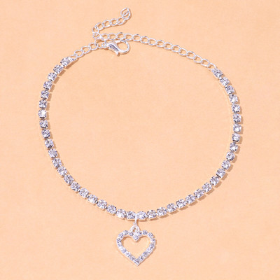 Stonefans Cute Heart Strass Charm gleznă Brățară Lanț de tenis Boemia Beach Desculț Love Heart Bratara gleznă Bijuterii