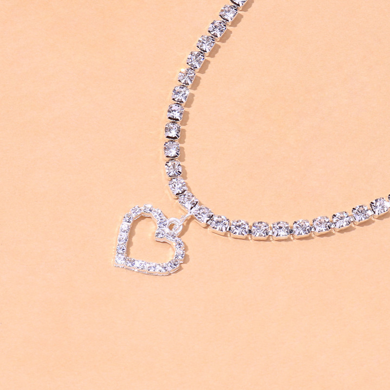 Stonefans Cute Heart Strass Charm gleznă Brățară Lanț de tenis Boemia Beach Desculț Love Heart Bratara gleznă Bijuterii