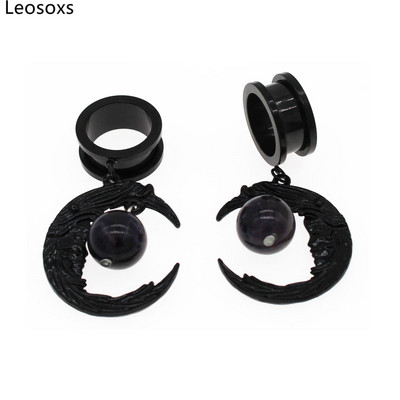 Leosoxs 1 pereche dopuri pentru urechi din oțel inoxidabil, tuneluri, cercei suspendați, expansori pentru urechi, 6-25 mm, bijuterii pentru piercing pentru corp Nou