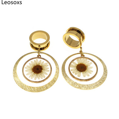 Leosoxs 1 pereche dopuri pentru urechi din oțel inoxidabil, tuneluri, cercei suspendați, expansori pentru urechi, 6-25 mm, bijuterii pentru piercing pentru corp Nou