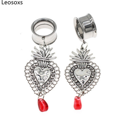 Leosoxs 1 pereche dopuri pentru urechi din oțel inoxidabil, tuneluri, cercei suspendați, expansori pentru urechi, 6-25 mm, bijuterii pentru piercing pentru corp Nou