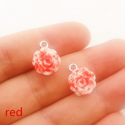 30 de bucăți Breloc cu trandafiri din rășină Smalț din rășină cu trandafir roșu Pandantive pentru femei Brățară bricolaj Breloc Mărgele Bijuterii Găsirea unui cadou zilnic