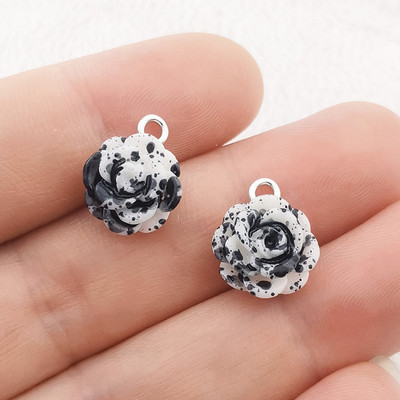 30 de bucăți Breloc cu trandafiri din rășină Smalț din rășină cu trandafir roșu Pandantive pentru femei Brățară bricolaj Breloc Mărgele Bijuterii Găsirea unui cadou zilnic