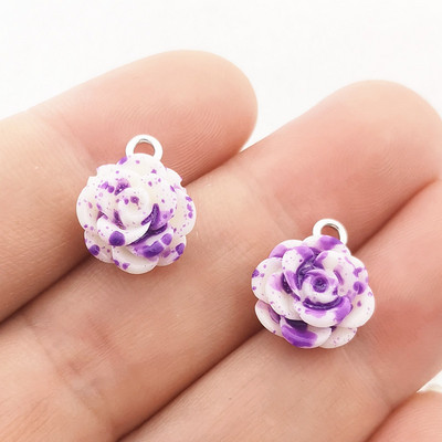 30 de bucăți Breloc cu trandafiri din rășină Smalț din rășină cu trandafir roșu Pandantive pentru femei Brățară bricolaj Breloc Mărgele Bijuterii Găsirea unui cadou zilnic