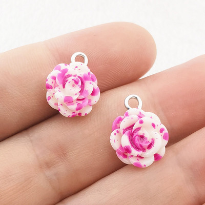 30 de bucăți Breloc cu trandafiri din rășină Smalț din rășină cu trandafir roșu Pandantive pentru femei Brățară bricolaj Breloc Mărgele Bijuterii Găsirea unui cadou zilnic