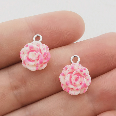 30 de bucăți Breloc cu trandafiri din rășină Smalț din rășină cu trandafir roșu Pandantive pentru femei Brățară bricolaj Breloc Mărgele Bijuterii Găsirea unui cadou zilnic