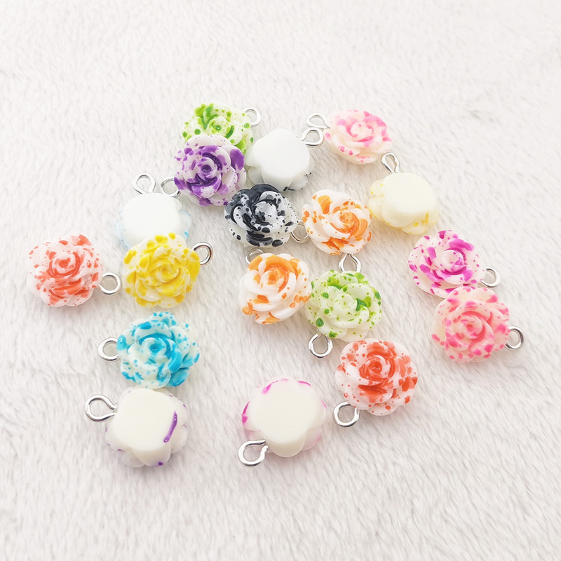 30 de bucăți Breloc cu trandafiri din rășină Smalț din rășină cu trandafir roșu Pandantive pentru femei Brățară bricolaj Breloc Mărgele Bijuterii Găsirea unui cadou zilnic