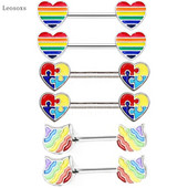 Piercingové šperky Leosoxs 2 ks, nové, sladké, z nehrdzavejúcej ocele, s broskyňovým srdcom.