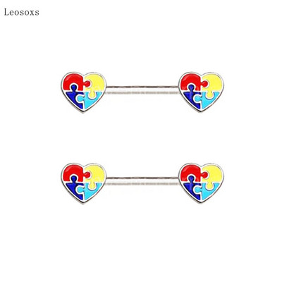 Piercingové šperky Leosoxs 2 ks, nové, sladké, z nehrdzavejúcej ocele, s broskyňovým srdcom.