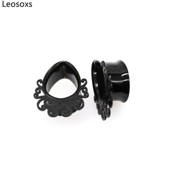 Leosoxs από ανοξείδωτο ατσάλι Διπλά ωτοασπίδες Flesh Tunnels Ear Gauge Expander φορείο 8-25mm Piercing Fashion Jewelry New