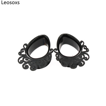 Leosoxs από ανοξείδωτο ατσάλι Διπλά ωτοασπίδες Flesh Tunnels Ear Gauge Expander φορείο 8-25mm Piercing Fashion Jewelry New