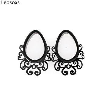 Leosoxs από ανοξείδωτο ατσάλι Διπλά ωτοασπίδες Flesh Tunnels Ear Gauge Expander φορείο 8-25mm Piercing Fashion Jewelry New