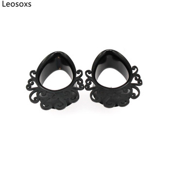 Leosoxs από ανοξείδωτο ατσάλι Διπλά ωτοασπίδες Flesh Tunnels Ear Gauge Expander φορείο 8-25mm Piercing Fashion Jewelry New