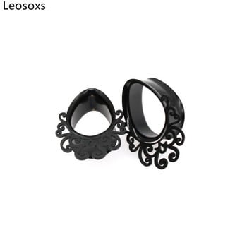 Leosoxs από ανοξείδωτο ατσάλι Διπλά ωτοασπίδες Flesh Tunnels Ear Gauge Expander φορείο 8-25mm Piercing Fashion Jewelry New