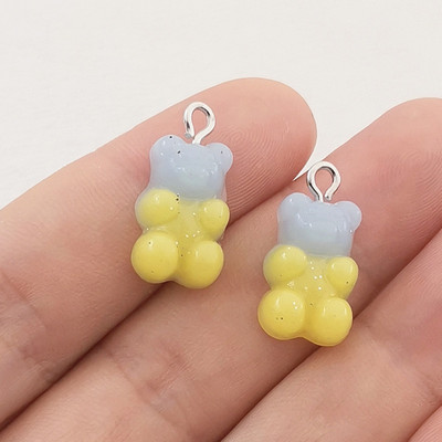 20db 21X11mm-es gyanta mini medve medál ékszerkészítéshez, barkács ékszer leletekhez, gyanta varázslatokhoz, fülbevaló varázshoz