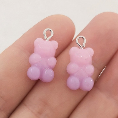 20db 21X11mm-es gyanta mini medve medál ékszerkészítéshez, barkács ékszer leletekhez, gyanta varázslatokhoz, fülbevaló varázshoz