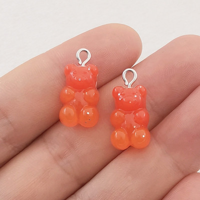 20db 21X11mm-es gyanta mini medve medál ékszerkészítéshez, barkács ékszer leletekhez, gyanta varázslatokhoz, fülbevaló varázshoz