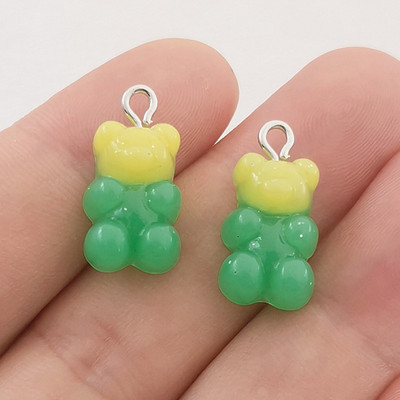 20db 21X11mm-es gyanta mini medve medál ékszerkészítéshez, barkács ékszer leletekhez, gyanta varázslatokhoz, fülbevaló varázshoz
