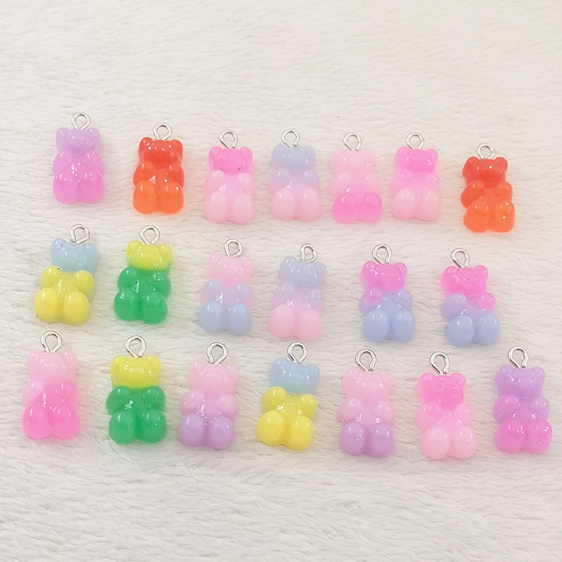 20db 21X11mm-es gyanta mini medve medál ékszerkészítéshez, barkács ékszer leletekhez, gyanta varázslatokhoz, fülbevaló varázshoz