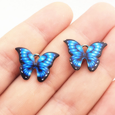 10 bucăți 22x15mm fluturi colorați brelocuri pandantiv email email mici brelocuri colier brățară bricolaj bijuterii accesorii