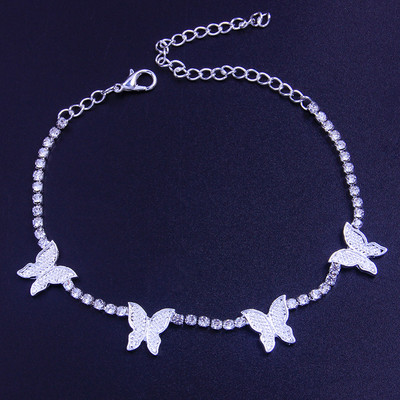 Stonefans Cute Butterfly Anklet Strass Bijuterii cu ridicata pentru femei Charm Sandale desculțe Brățară pentru picioare Bijuterii pentru gleznă de plajă