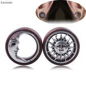Leosoxs 2db Külkereskedelmi Melegen eladó fa fültágító, Új termék Nap és Hold ötvözet fa, Exquisite Piercing Ékszer 8-20mm