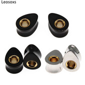 Leosoxs 1 pereche de instrumente de măsurare a urechilor din oțel inoxidabil, tuneluri, dopuri pentru picături de apă, cercei, piercing urechi, expansor 8-25 mm