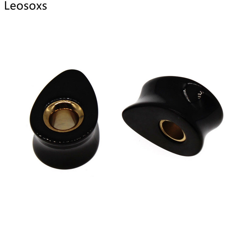 Leosoxs 1 pereche de instrumente de măsurare a urechilor din oțel inoxidabil, tuneluri, dopuri pentru picături de apă, cercei, piercing urechi, expansor 8-25 mm