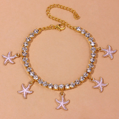 Stonefans modni privjesak od kamenčića, morske zvijezde, gležnjače za žene Gotički ljetni teniski lanac za plažu, narukvica za gležanj, nakit