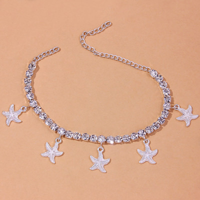 Stonefans modni privjesak od kamenčića, morske zvijezde, gležnjače za žene Gotički ljetni teniski lanac za plažu, narukvica za gležanj, nakit