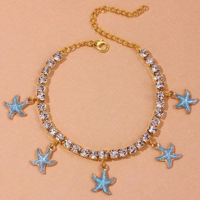 Stonefans modni privjesak od kamenčića, morske zvijezde, gležnjače za žene Gotički ljetni teniski lanac za plažu, narukvica za gležanj, nakit