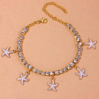 Stonefans modni privjesak od kamenčića, morske zvijezde, gležnjače za žene Gotički ljetni teniski lanac za plažu, narukvica za gležanj, nakit