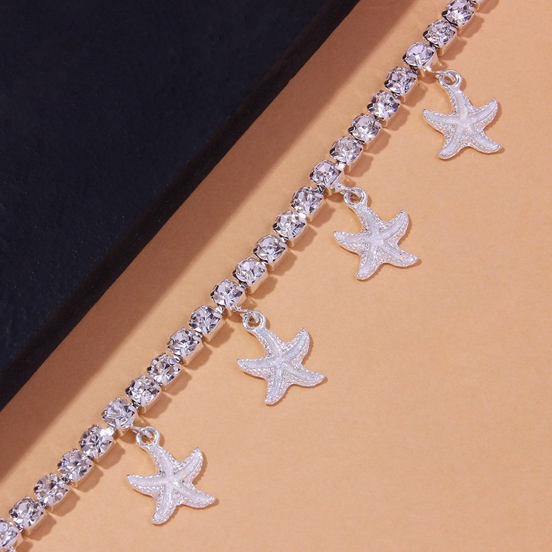 Stonefans modni privjesak od kamenčića, morske zvijezde, gležnjače za žene Gotički ljetni teniski lanac za plažu, narukvica za gležanj, nakit
