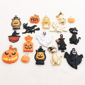 10 bucăți din aliaj de Halloween, dovleac, fantomă, mătură, lilieci, smalț, pandantiv pentru realizarea de bijuterii, brățară, colier, descoperiri