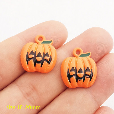 10 bucăți din aliaj de Halloween, dovleac, fantomă, mătură, lilieci, smalț, pandantiv pentru realizarea de bijuterii, brățară, colier, descoperiri