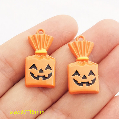 10 bucăți din aliaj de Halloween, dovleac, fantomă, mătură, lilieci, smalț, pandantiv pentru realizarea de bijuterii, brățară, colier, descoperiri