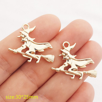 10 bucăți din aliaj de Halloween, dovleac, fantomă, mătură, lilieci, smalț, pandantiv pentru realizarea de bijuterii, brățară, colier, descoperiri