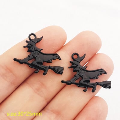 10 bucăți din aliaj de Halloween, dovleac, fantomă, mătură, lilieci, smalț, pandantiv pentru realizarea de bijuterii, brățară, colier, descoperiri