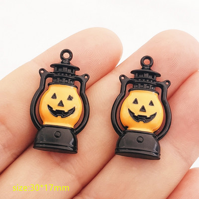 10 bucăți din aliaj de Halloween, dovleac, fantomă, mătură, lilieci, smalț, pandantiv pentru realizarea de bijuterii, brățară, colier, descoperiri