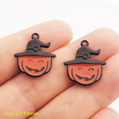 10 bucăți din aliaj de Halloween, dovleac, fantomă, mătură, lilieci, smalț, pandantiv pentru realizarea de bijuterii, brățară, colier, descoperiri