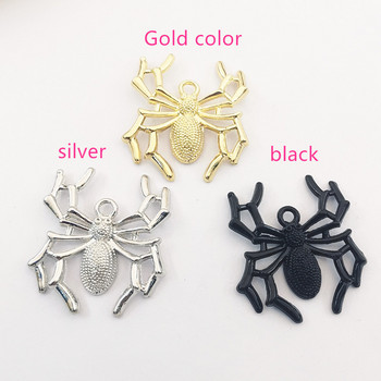 4 τμχ 34x31mm Γούρια Spider Halloween Antique Κατασκευής Κρεμαστό Vintage Θιβετιανό Ασημί Χρώμα DIY Χειροποίητα κοσμήματα Σχεδιαστής γούρια