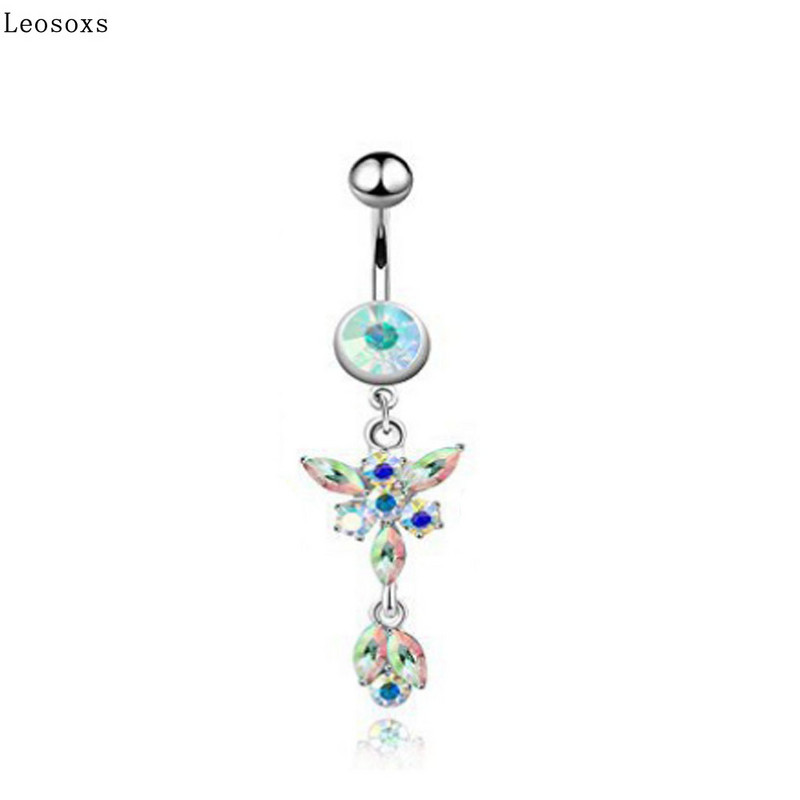 Leosoxs 1 set de vânzare fierbinte cu ciucuri în cruce cu fundătură din cinci piese inel pentru buric piercing retro bijuterii