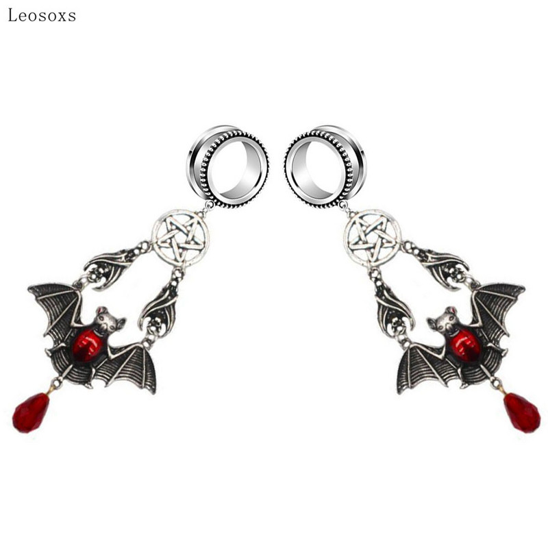 Leosoxs 2db európai és amerikai gótikus denevérvörös pentagramos Personality punk piercing ékszer