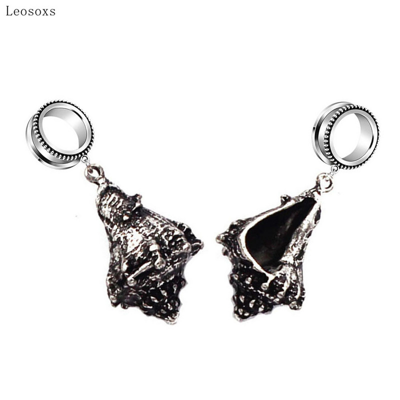 Leosoxs 2 buc Bijuterii de modă europeană și americană Antic Plague Conch Expander Scripete 6mm-30mm Bijuterii piercing