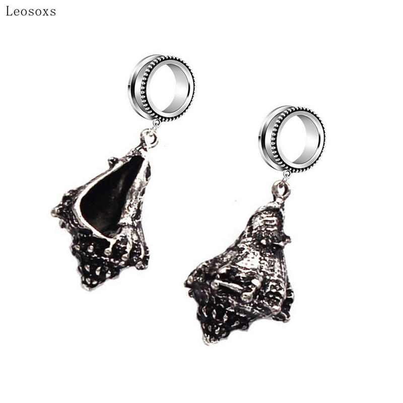 Leosoxs 2 buc Bijuterii de modă europeană și americană Antic Plague Conch Expander Scripete 6mm-30mm Bijuterii piercing